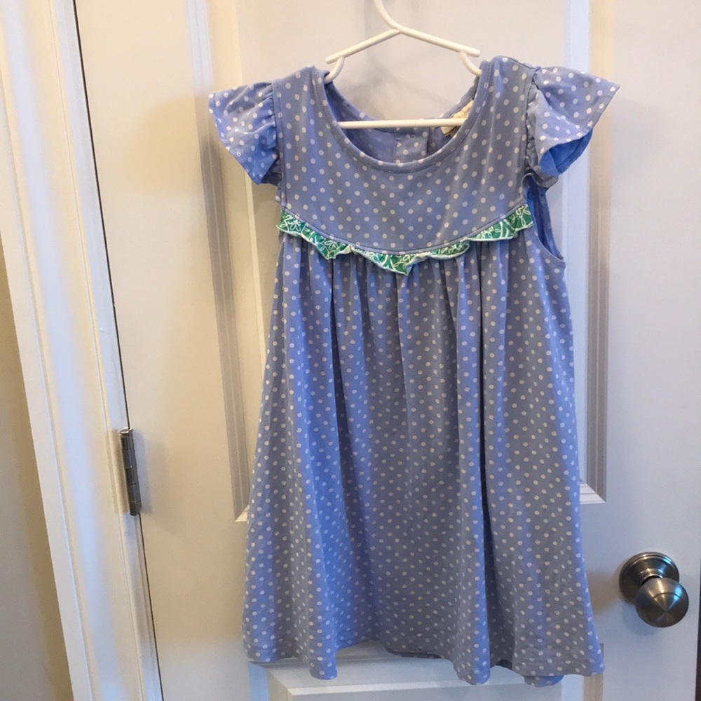 Matilda Jane Dress sz 6 blue dots